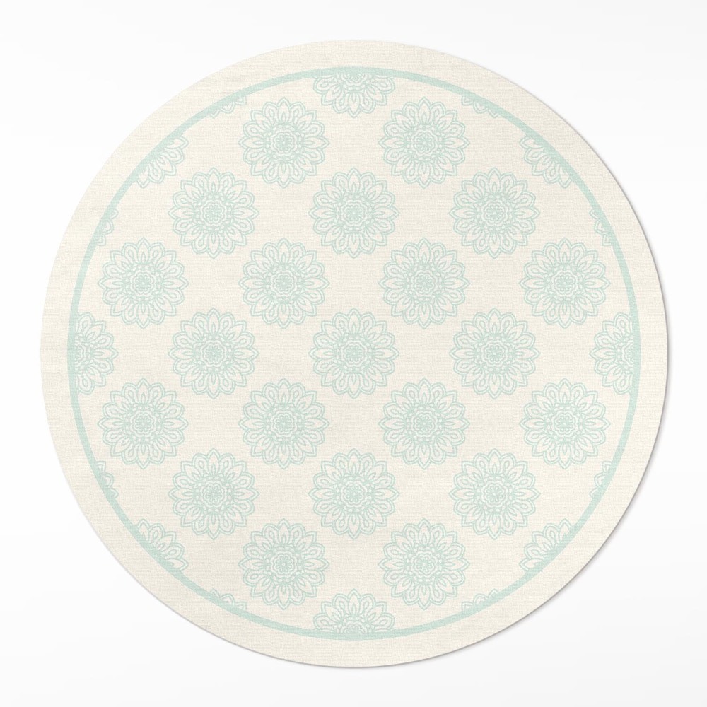 Kerek műanyag szőnyeg Fényes napraforgó virágos minta