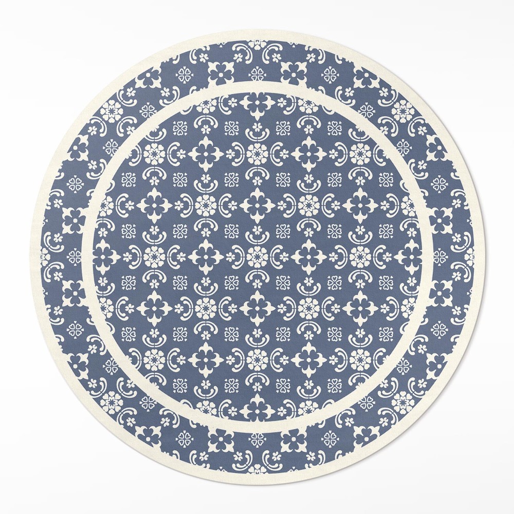 Kerek műanyag szőnyeg Finom díszek elegáns stílusban