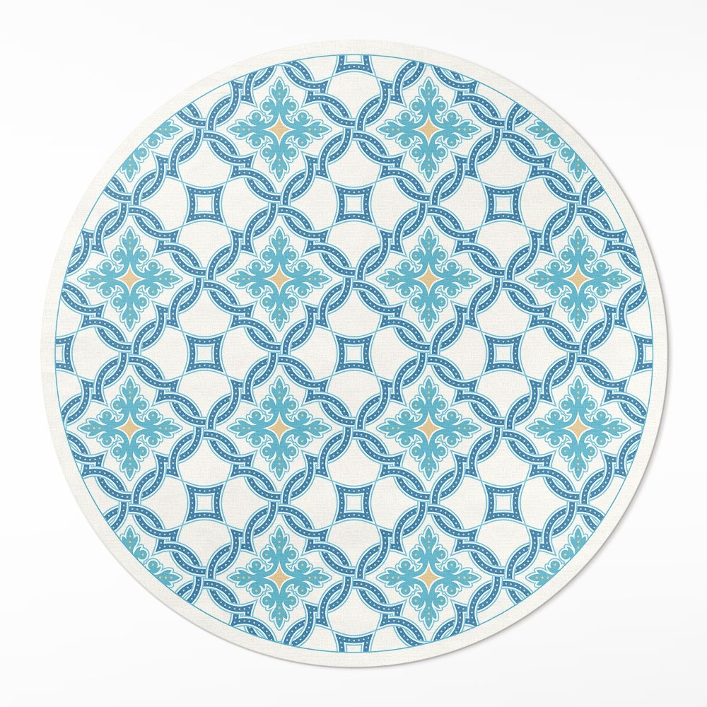 Kerek vinil szőnyeg Láncszövésű dekoratív csempék