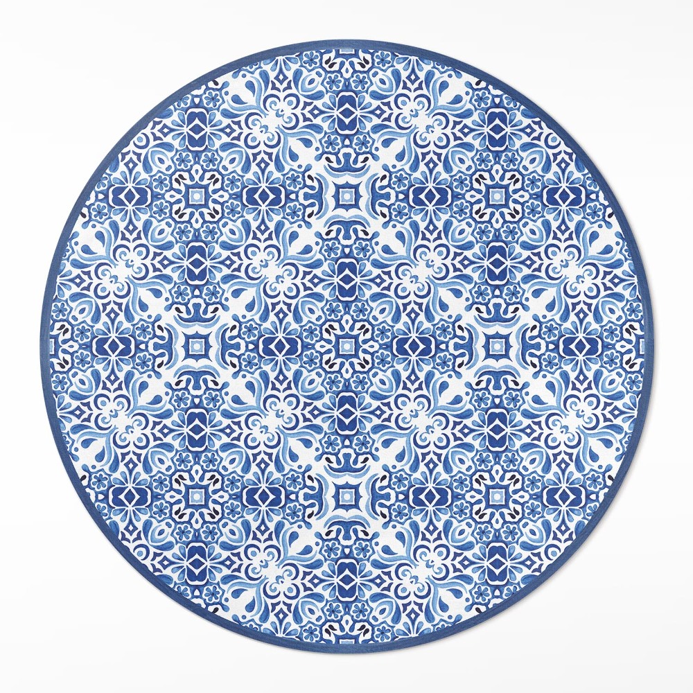 Kerek műanyag szőnyeg Portugál díszítő csempék