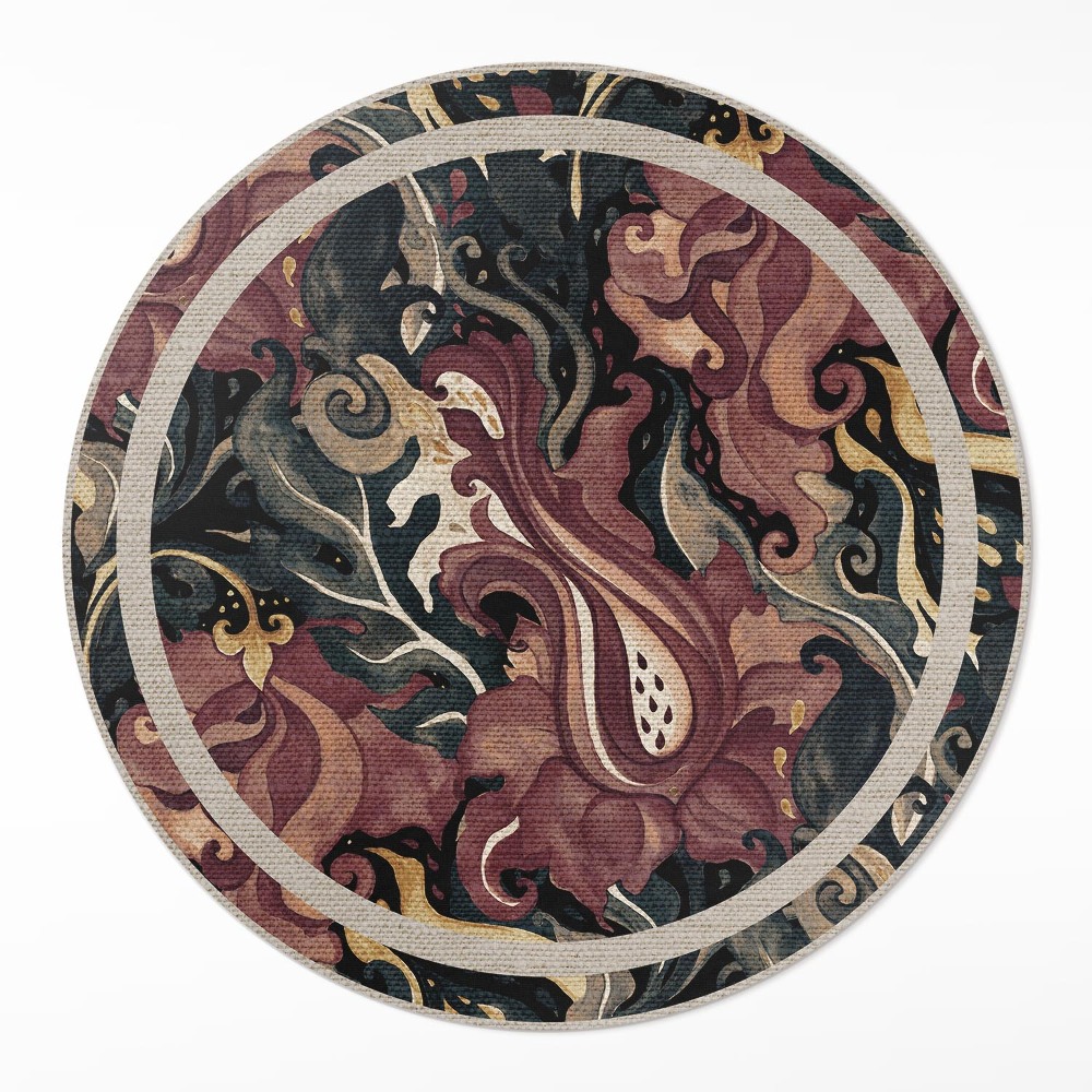 Kerek pvc szőnyeg Akvarell virágos absztrakció