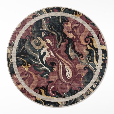 Kerek pvc szőnyeg Akvarell virágos absztrakció