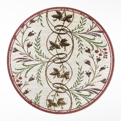 Kerek vinil szőnyeg Növényi díszítő minta