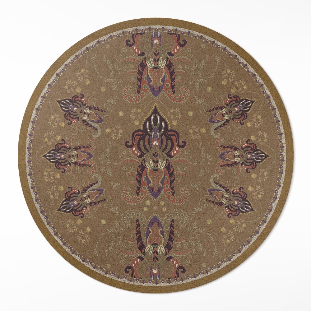 Kerek vinil szőnyeg Virágos virágos díszek