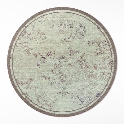 Kerek pvc szőnyeg Kifakult virágmotívumok