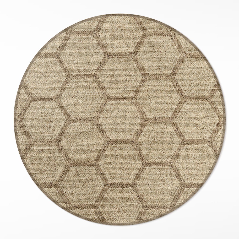 Kerek műanyag szőnyeg Hatszögletű szövetutánzat