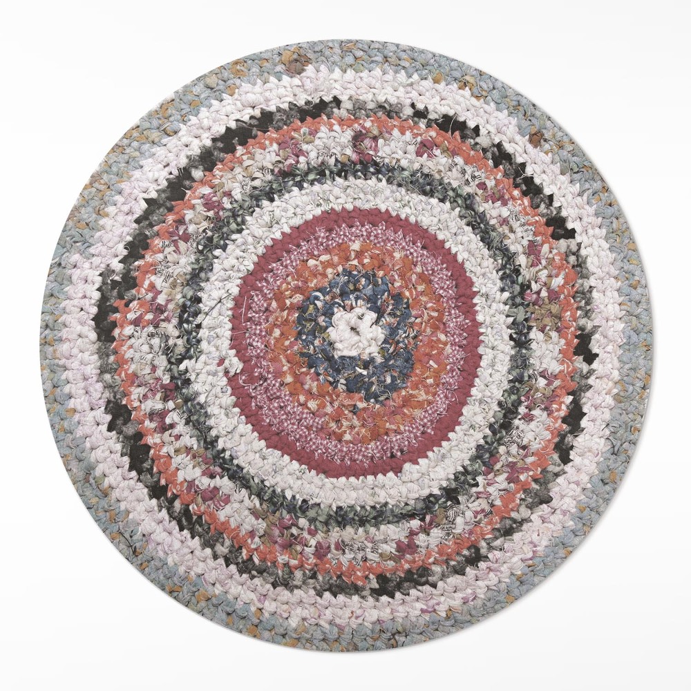 Kerek vinil szőnyeg Fonott vintage minta