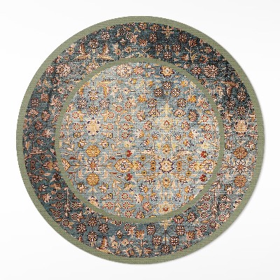 Kerek vinil szőnyeg Vintage növények török stílusban