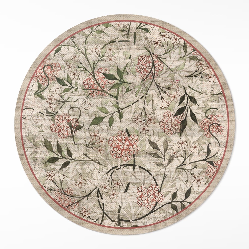 Kerek pvc szőnyeg Finom boho növények