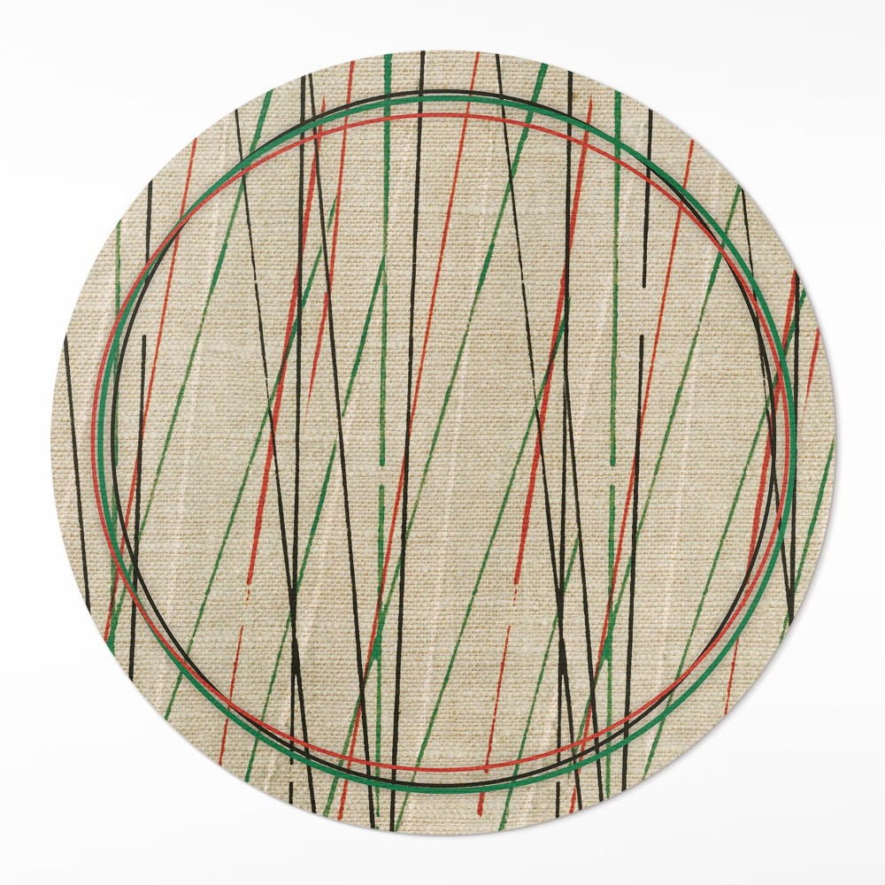 Kerek pvc szőnyeg Színes vonalak szöveten