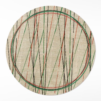 Kerek pvc szőnyeg Színes vonalak szöveten