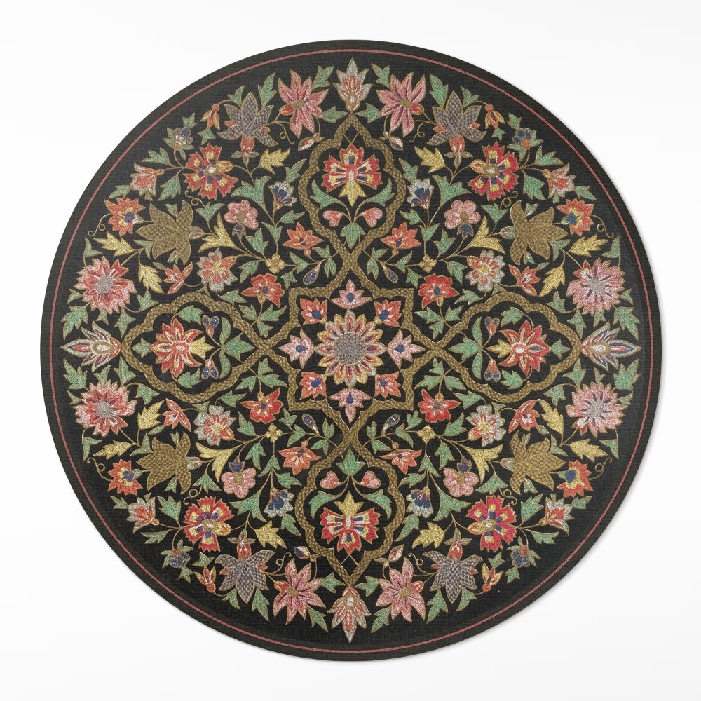 Kerek vinil szőnyeg Színes virágkompozíció