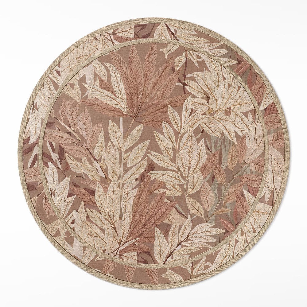 Kerek műanyag szőnyeg Lombos boho vintage növényvilág