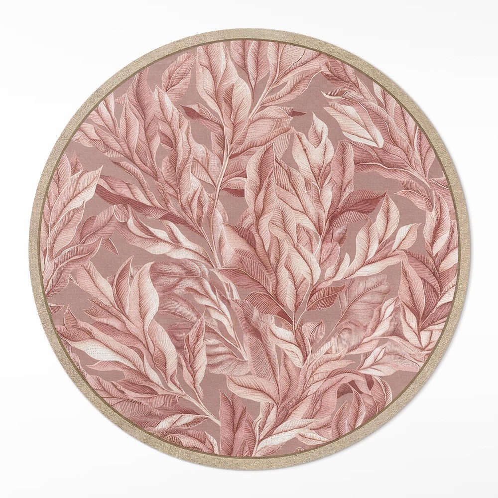 Kerek vinil szőnyeg Finom pasztell boho levelek
