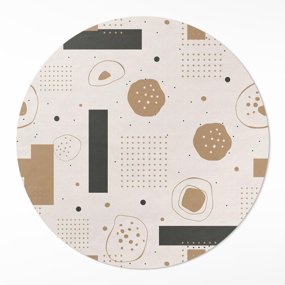 Kerek műanyag szőnyeg Absztrakt kompozíció művészi boho minta