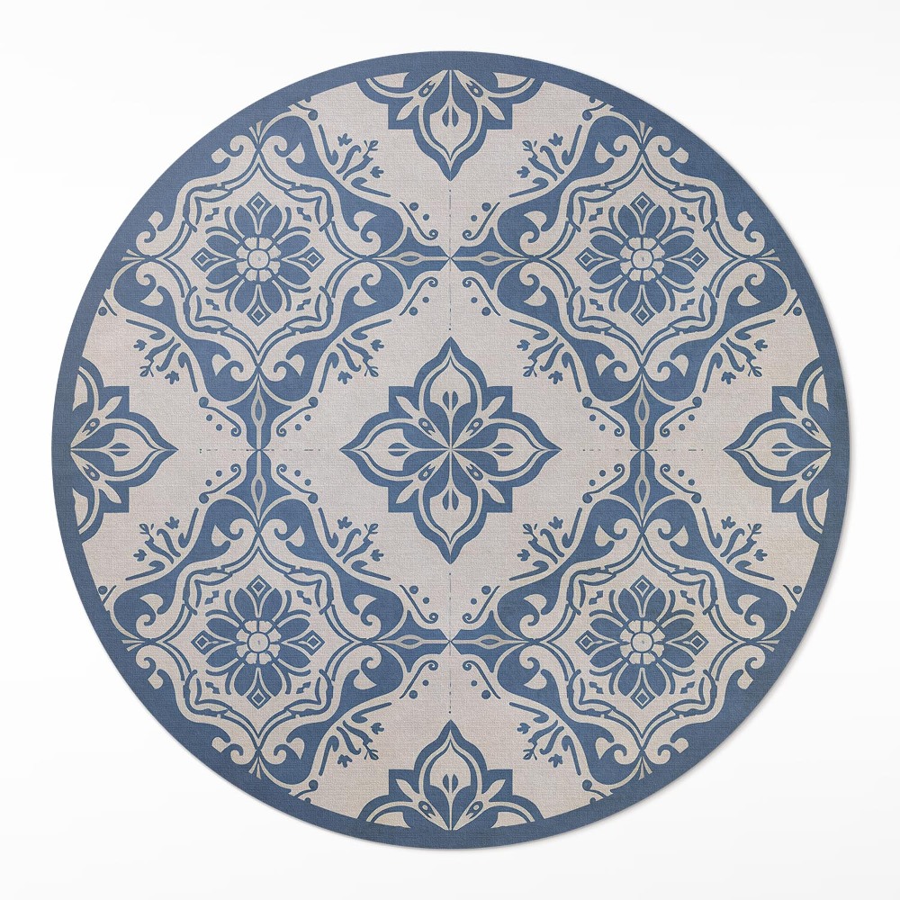 Kerek pvc szőnyeg Portugalskie płytki delikatny wzór vintage