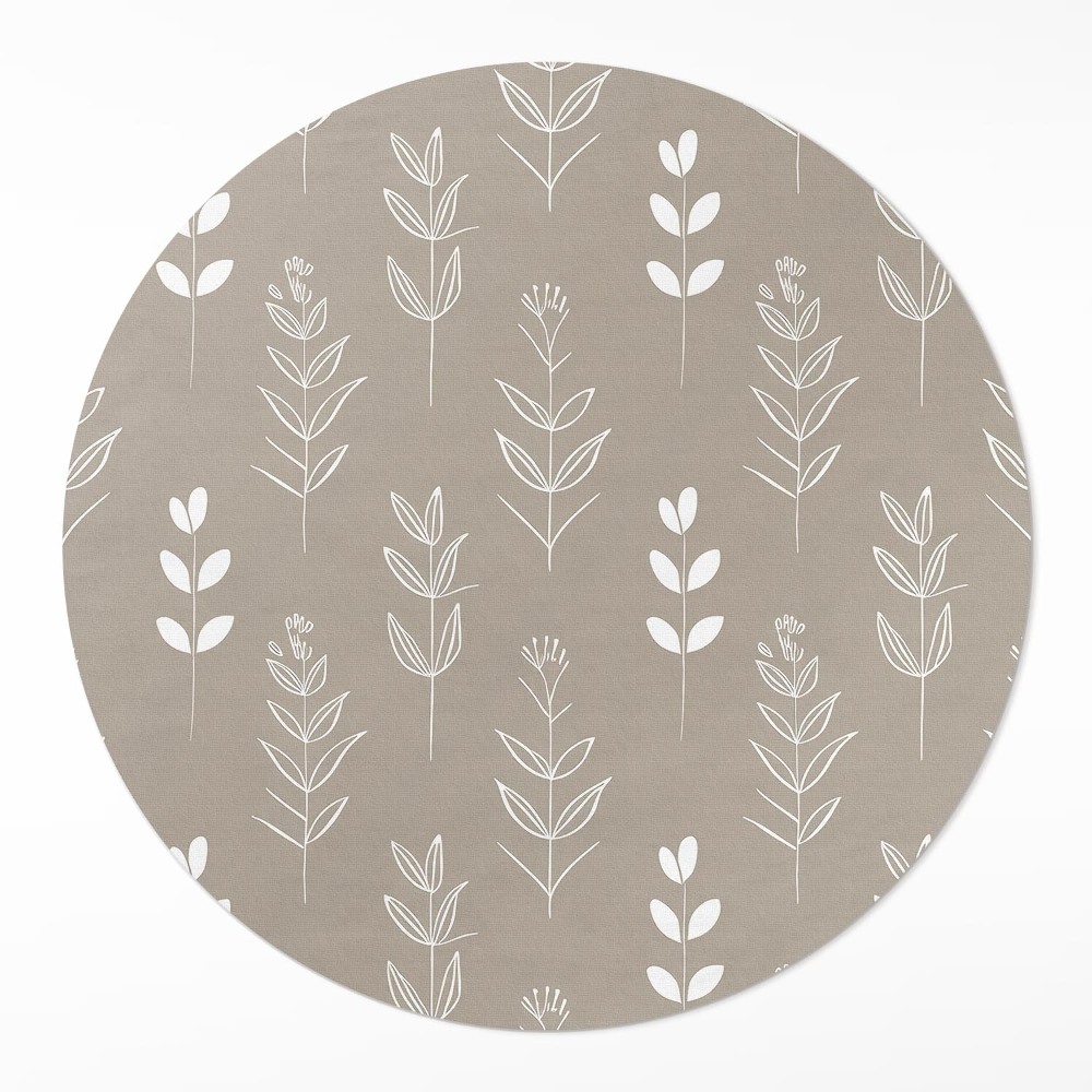 Kerek pvc szőnyeg Subtelne liście i gałązki w stylu boho