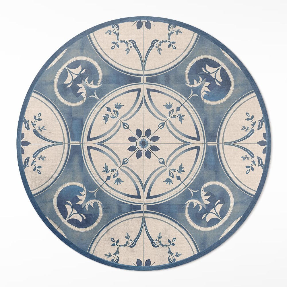 Kerek pvc szőnyeg dekoracyjne płytki z ornamentami vintage