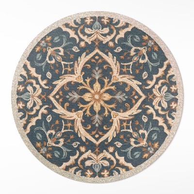 Kerek műanyag szőnyeg Roślinny ornament vintage