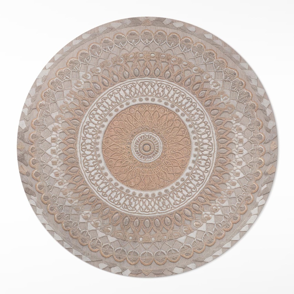 Kerek pvc szőnyeg Pleciona mandala, makatka ornament boho
