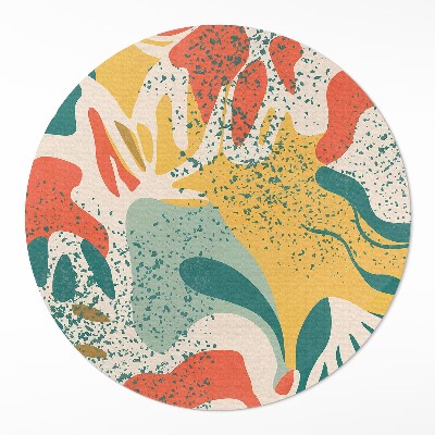 Kerek műanyag szőnyeg Retro kolorowe plamy nieregularne abstrakcja