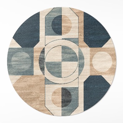 Kerek vinil szőnyeg Geometryczne kształty w retro stylu