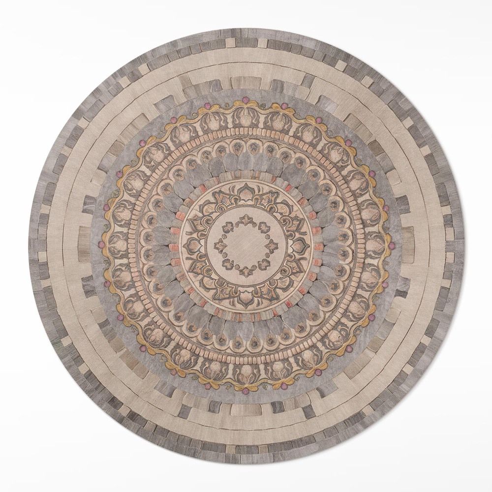 Kerek műanyag szőnyeg Ornament w stylu starej kamiennej mozaiki