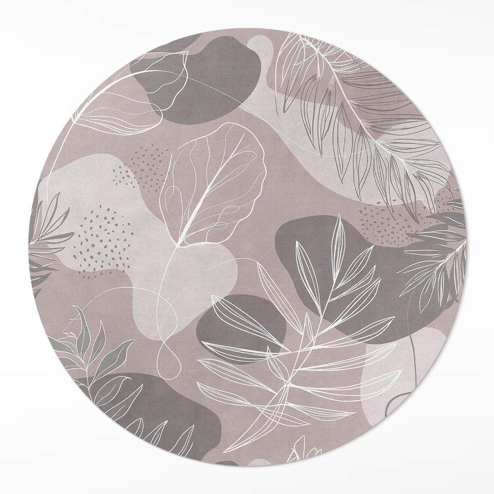 Kerek pvc szőnyeg Linearne liście opływowe plamy boho