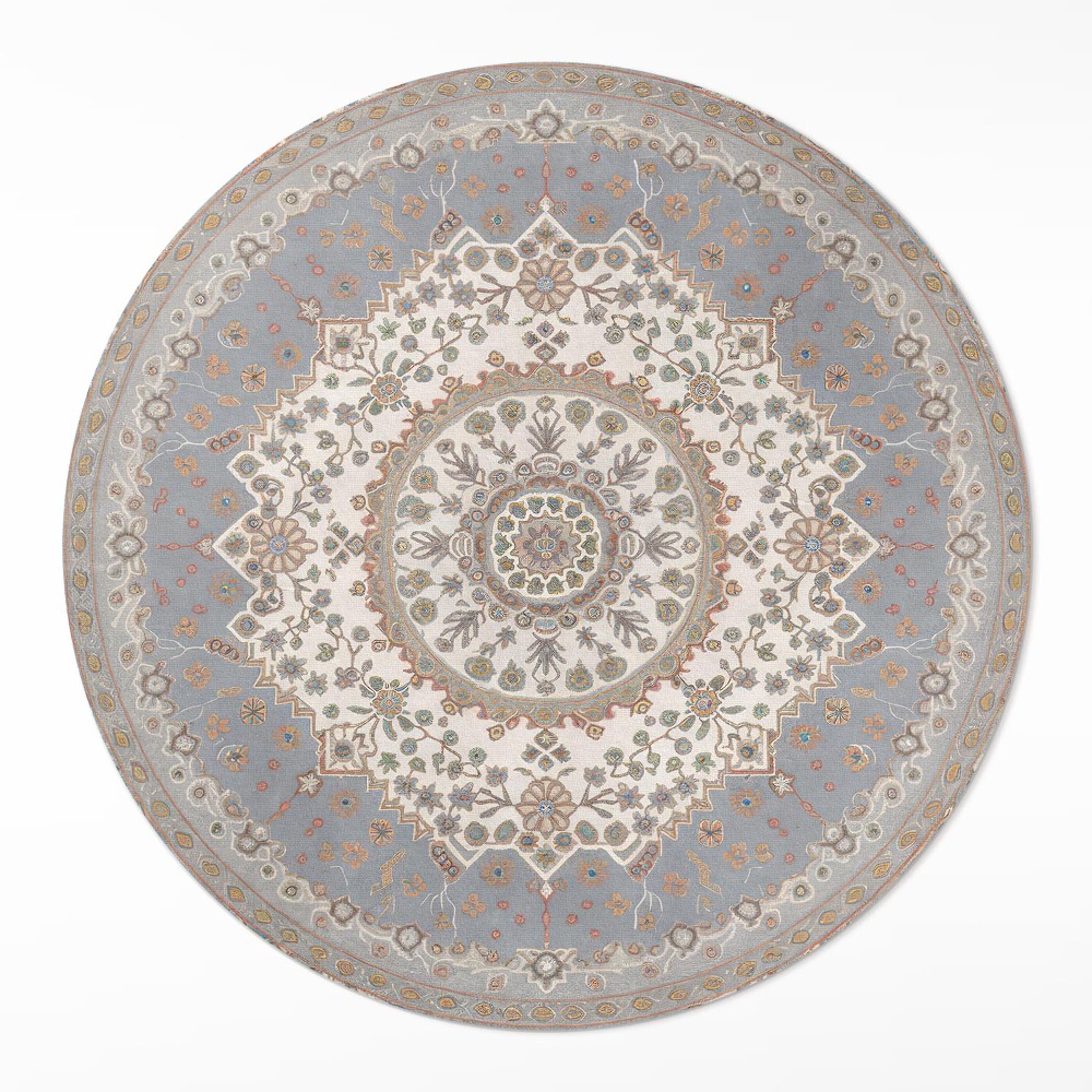 Kerek vinil szőnyeg Delikatny ornament roślinny mandala vintage