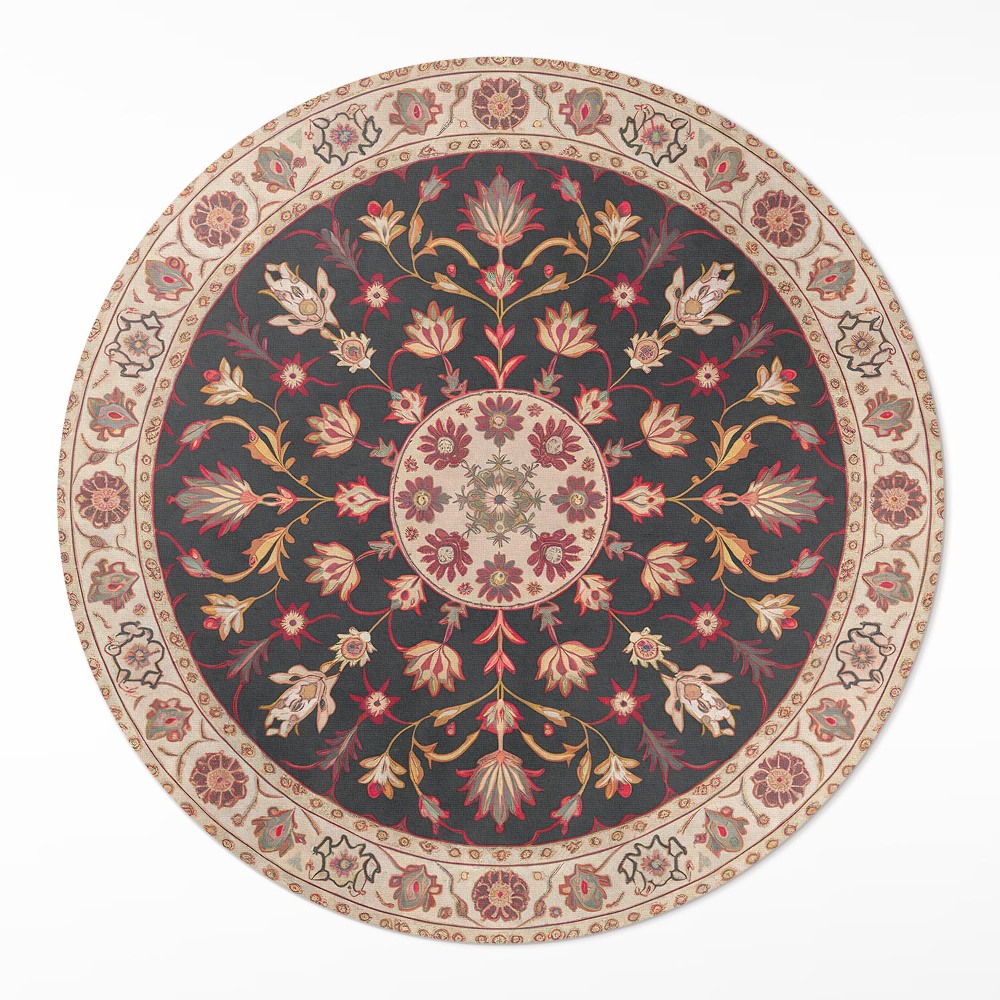 Kerek pvc szőnyeg Dekoracyjny motyw roślinny styl perski