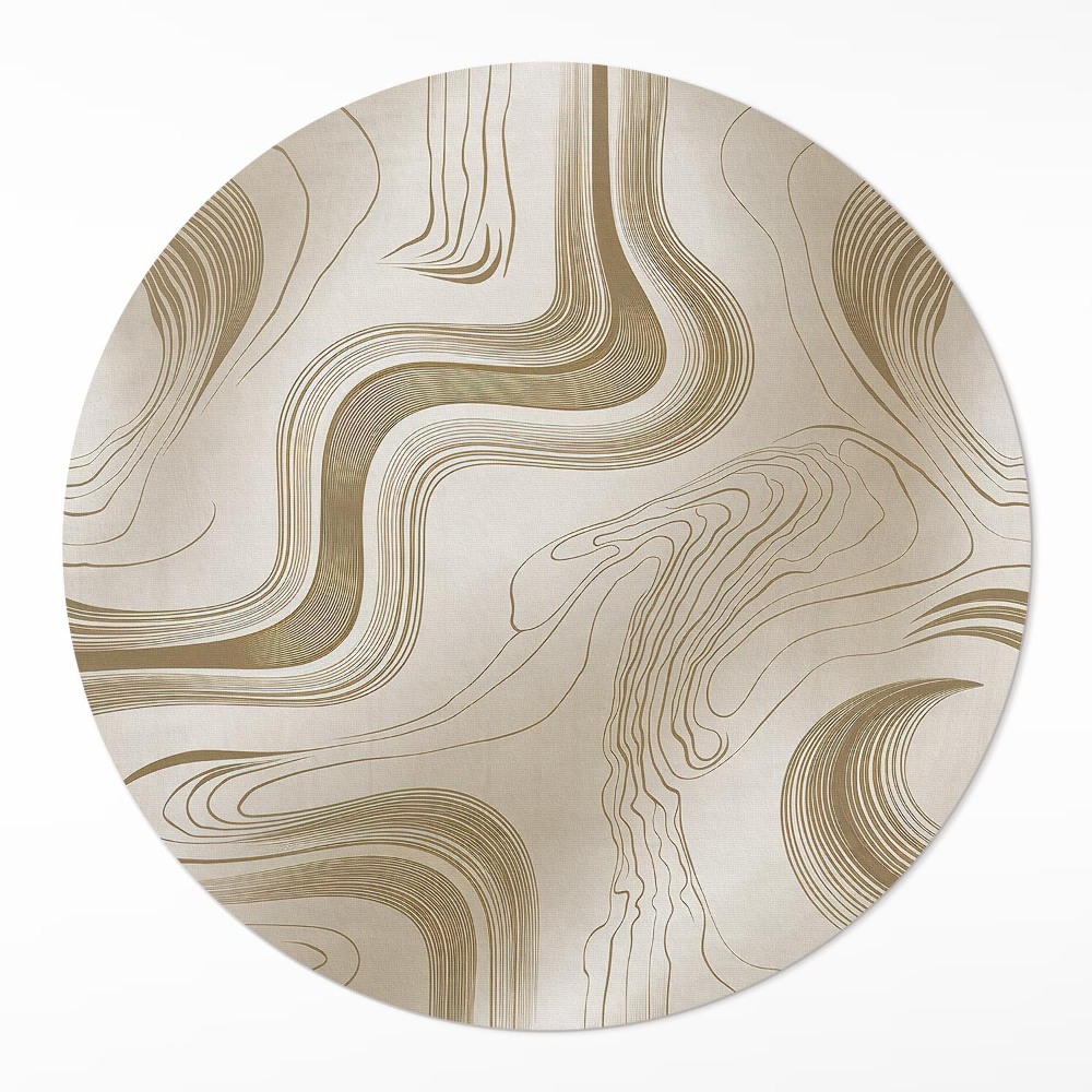 Kerek vinil szőnyeg Boho inspiracje w ziemistych barwach