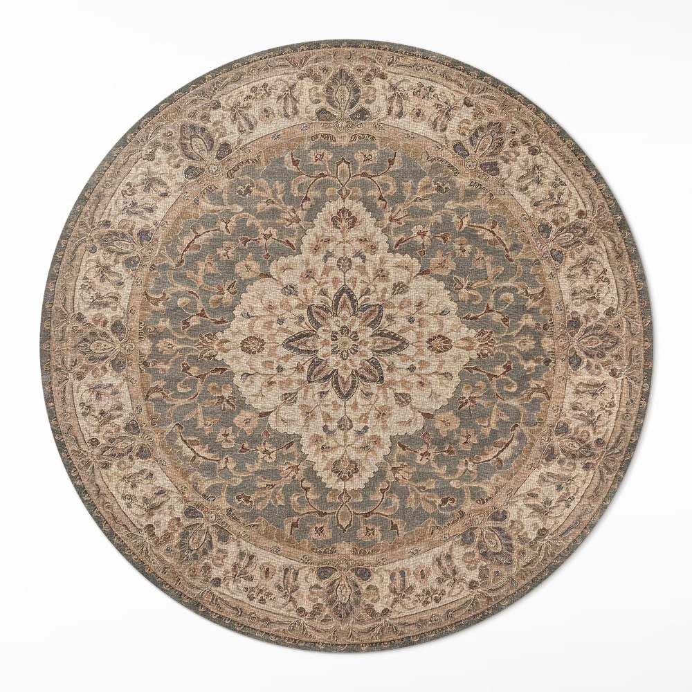 Kerek vinil szőnyeg Perskie ornamenty w subtelnych barwach