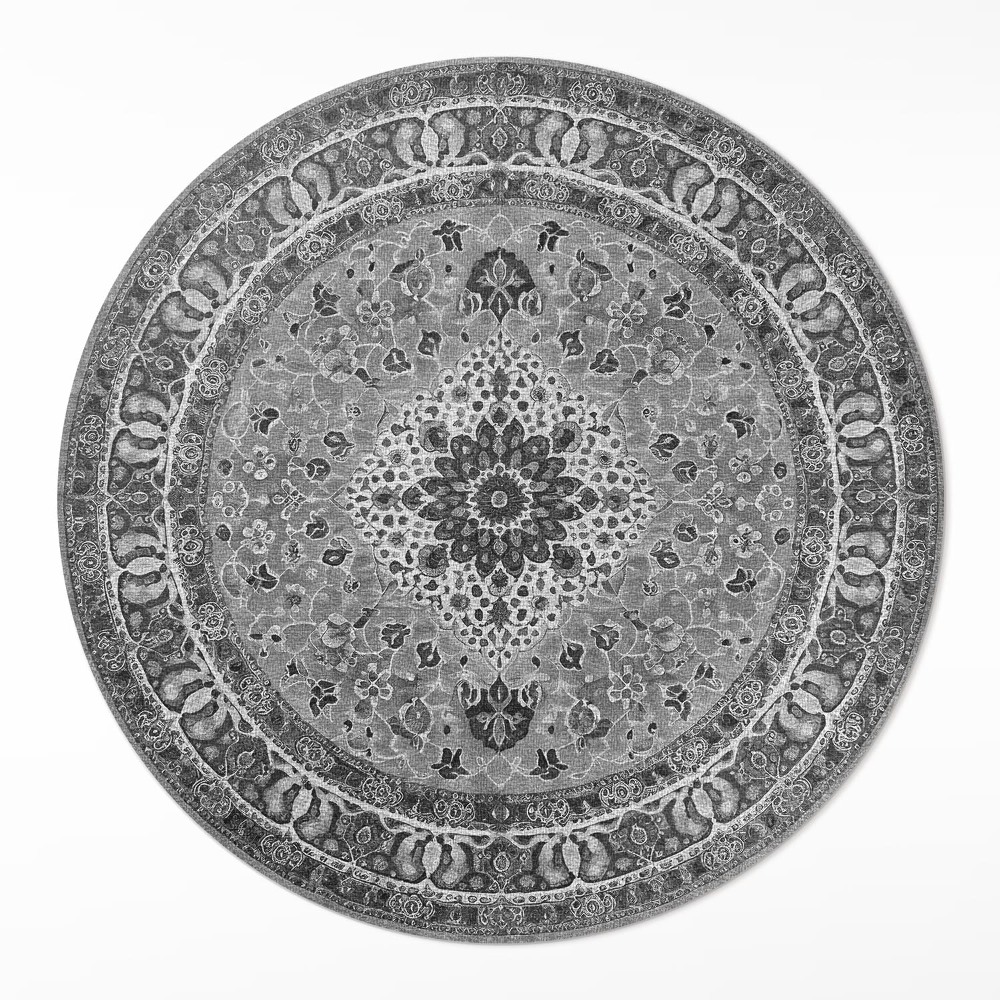 Kerek vinil szőnyeg Szara harmonia