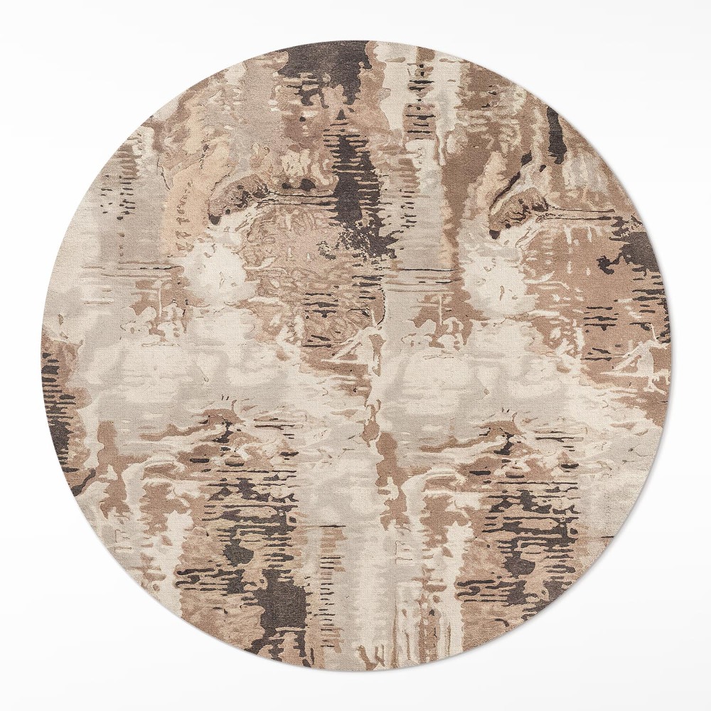 Kerek pvc szőnyeg Brązowa abstrakcja retro