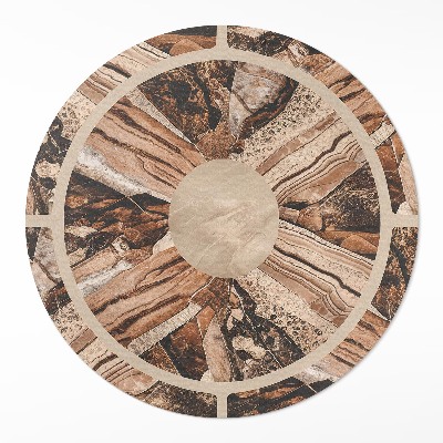 Kerek műanyag szőnyeg Brązowa kompozycja kamieni szlachetnych