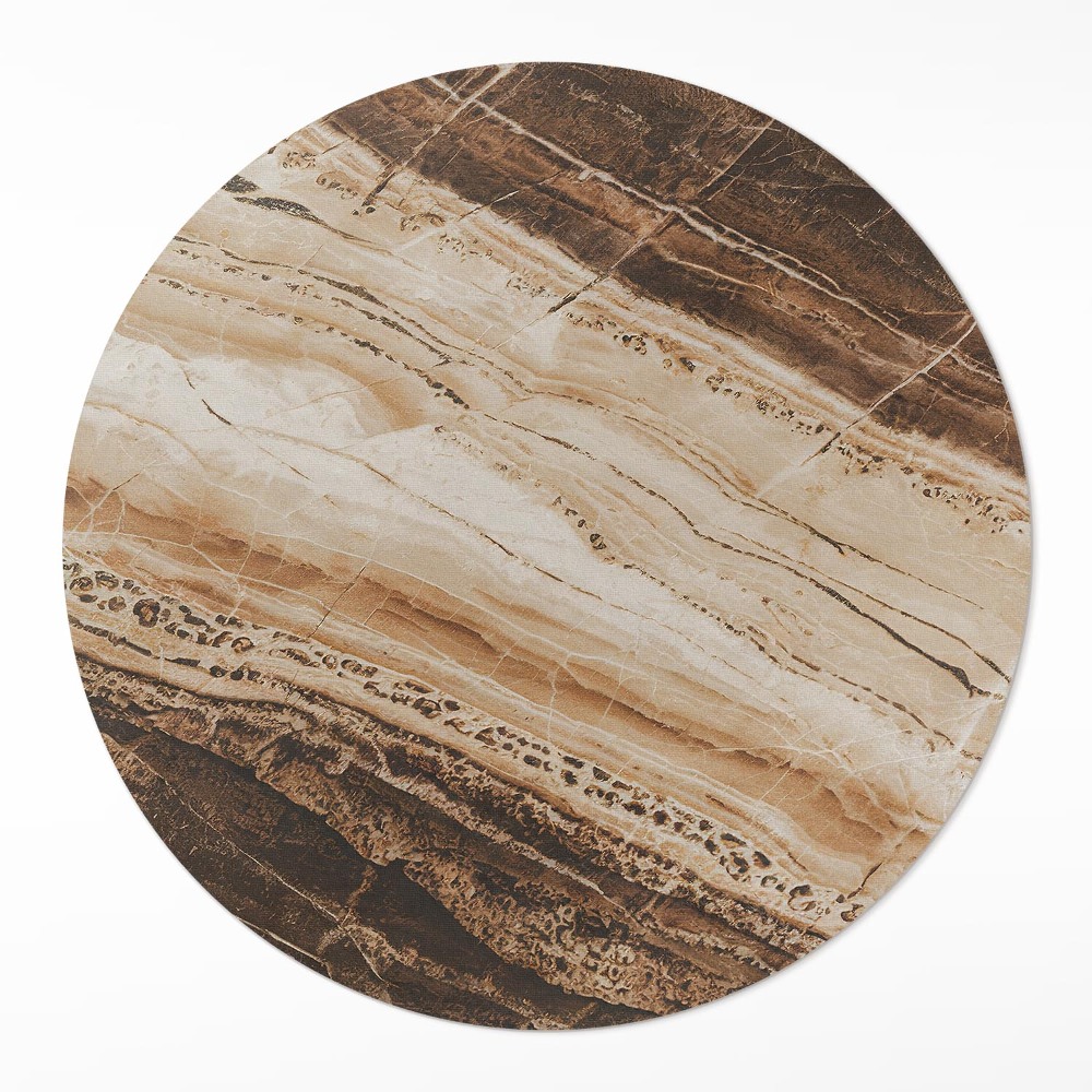 Kerek pvc szőnyeg Brązowy kamień szlachetny