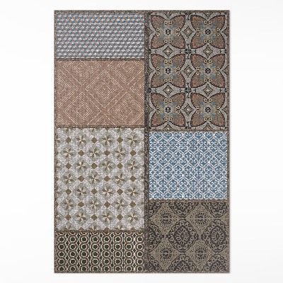 Mosható futószőnyeg Textilimitációs minták keveréke