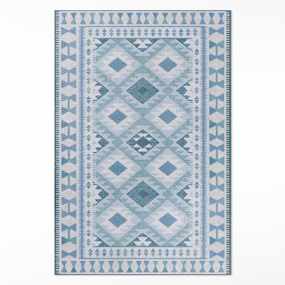 Pvc futószőnyeg Kék rombuszos szövetutánzat