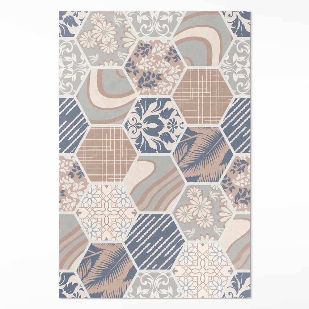 Pvc szőnyeg Hawaii hatszögek boho csempe