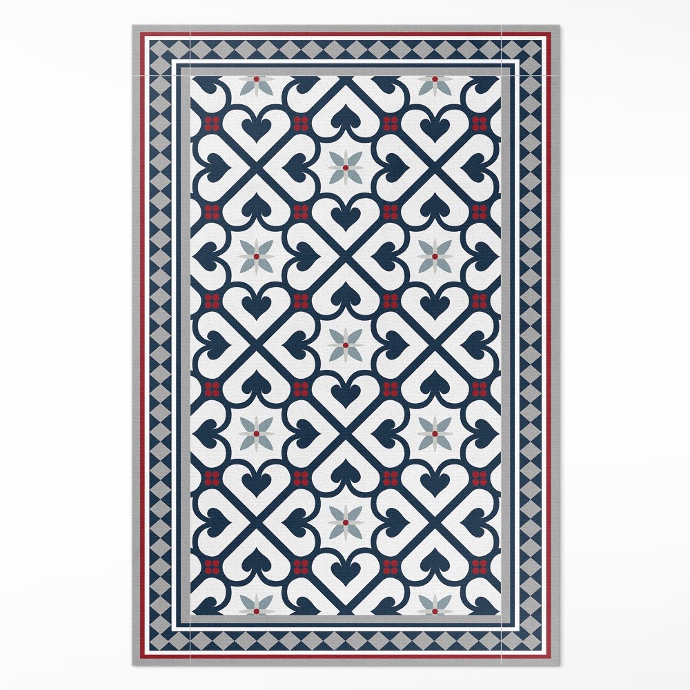 Mosható futószőnyeg virágos rombusz dekoratív csempe