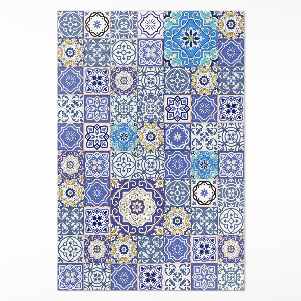 Mosható futószőnyeg Spanyol virágok dekoratív mozaik