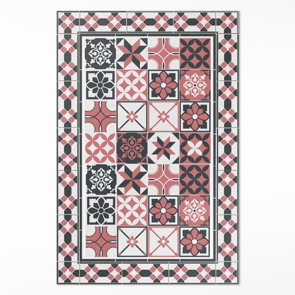 Műanyag szőnyeg Háromszínű geometriai dekorációs csempék