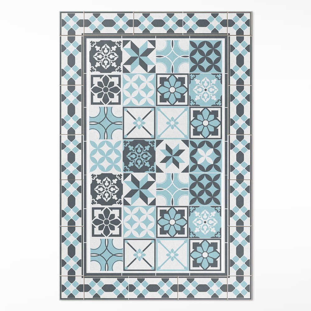 Pvc szőnyeg Háromszínű geometriai díszítő csempék