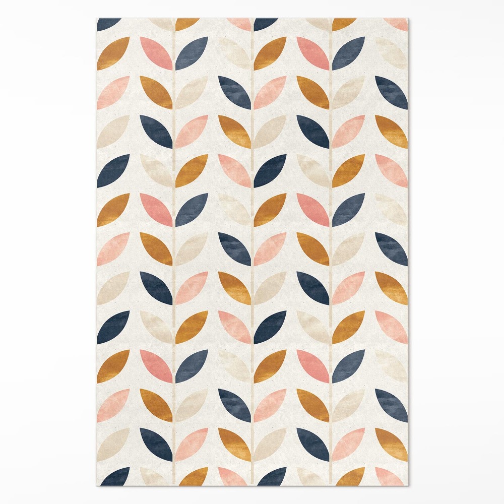Pvc futószőnyeg Finom levelek akvarell boho stílusban