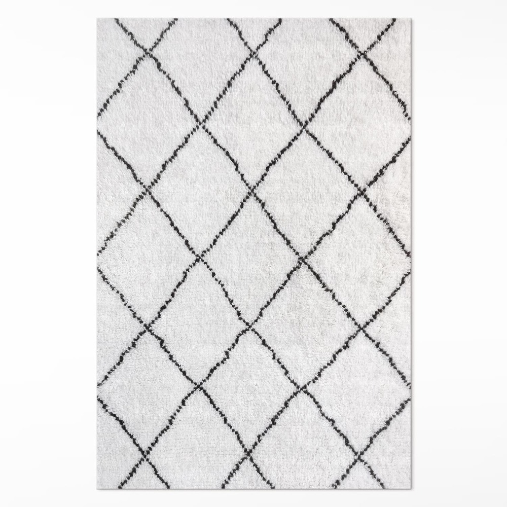 Pvc szőnyeg Fekete vonalak minta plüss utánzat