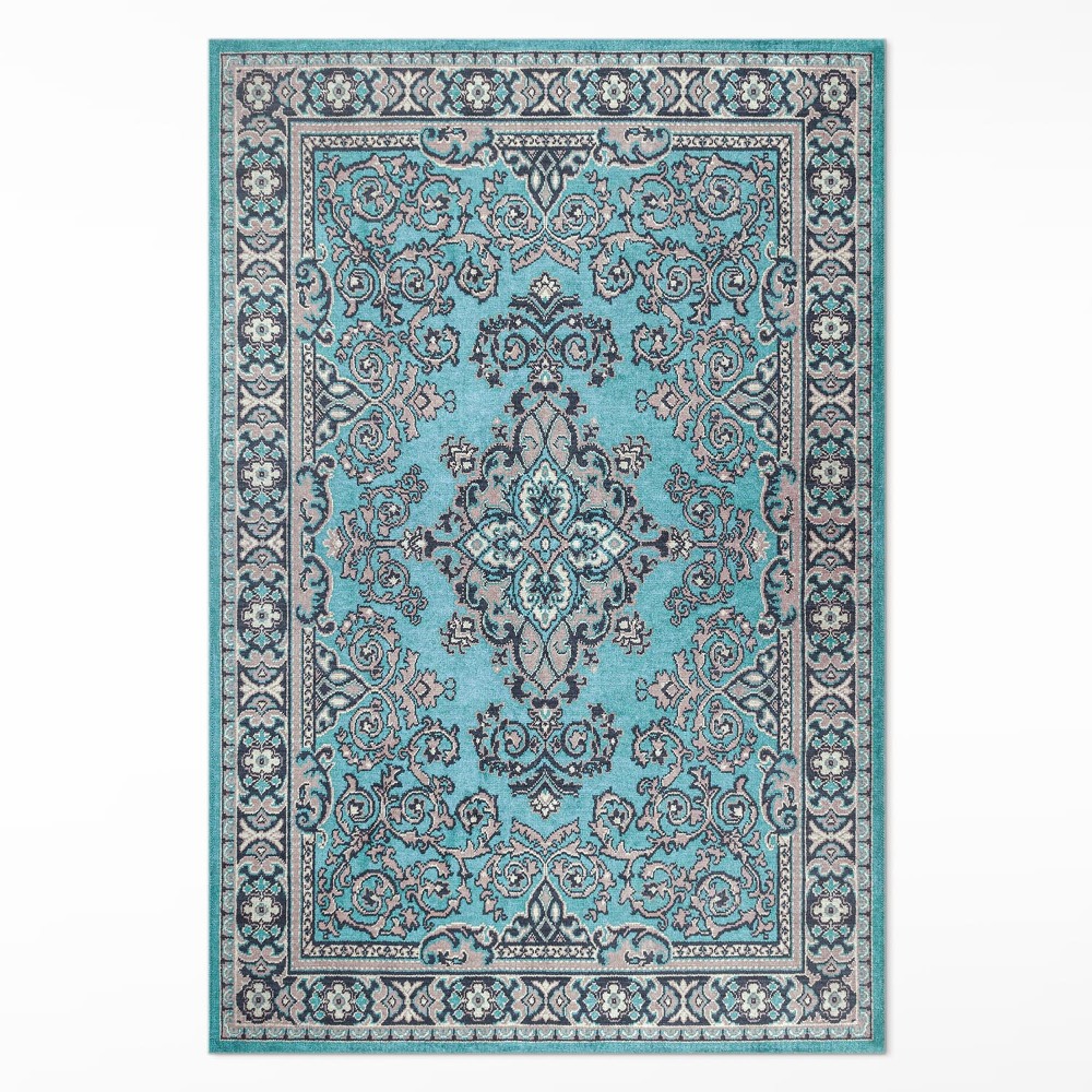 Műanyag szőnyeg Kék dekoratív minta virágos motívum