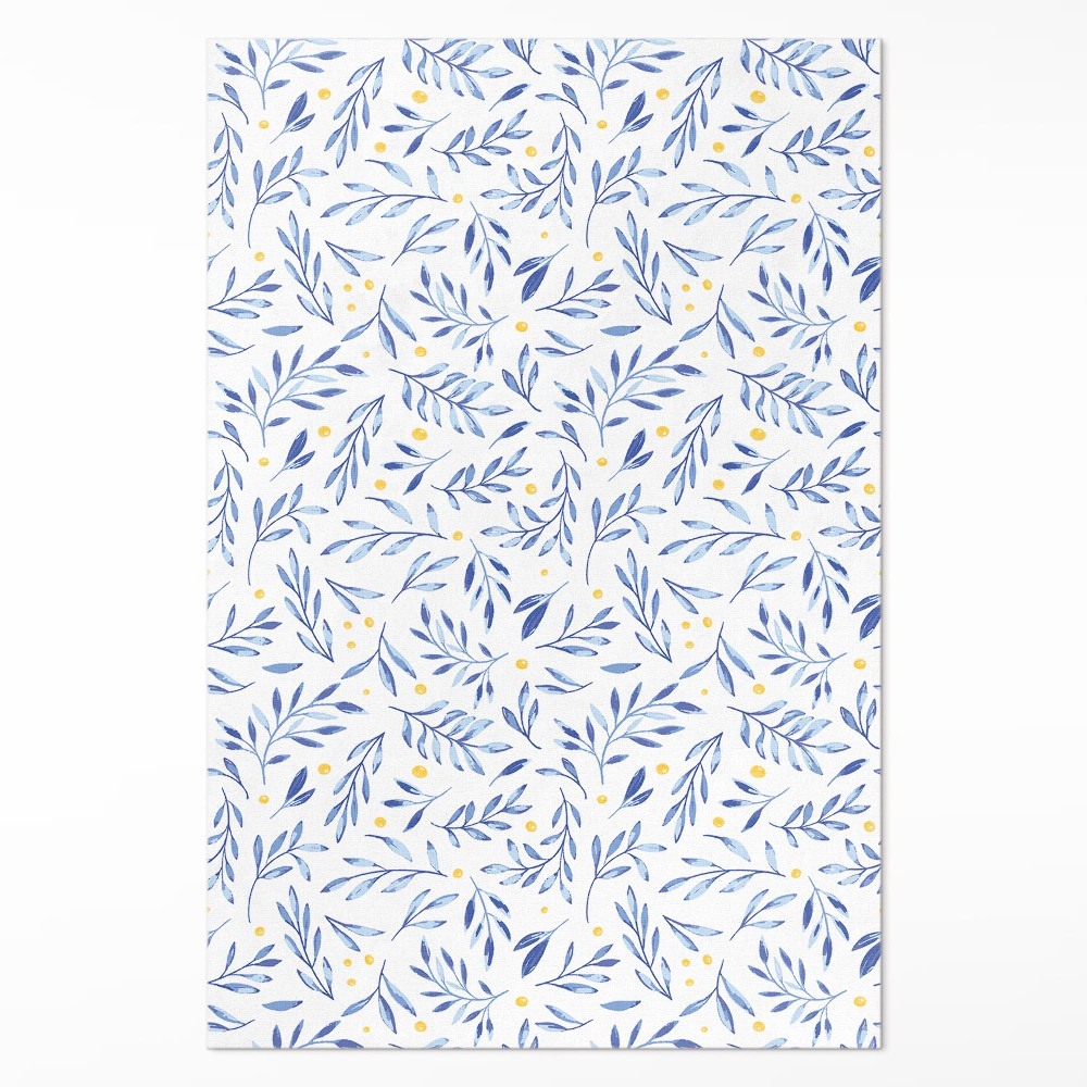 Műanyag szőnyeg Akvarell ágacskák levelek pöttyök boho