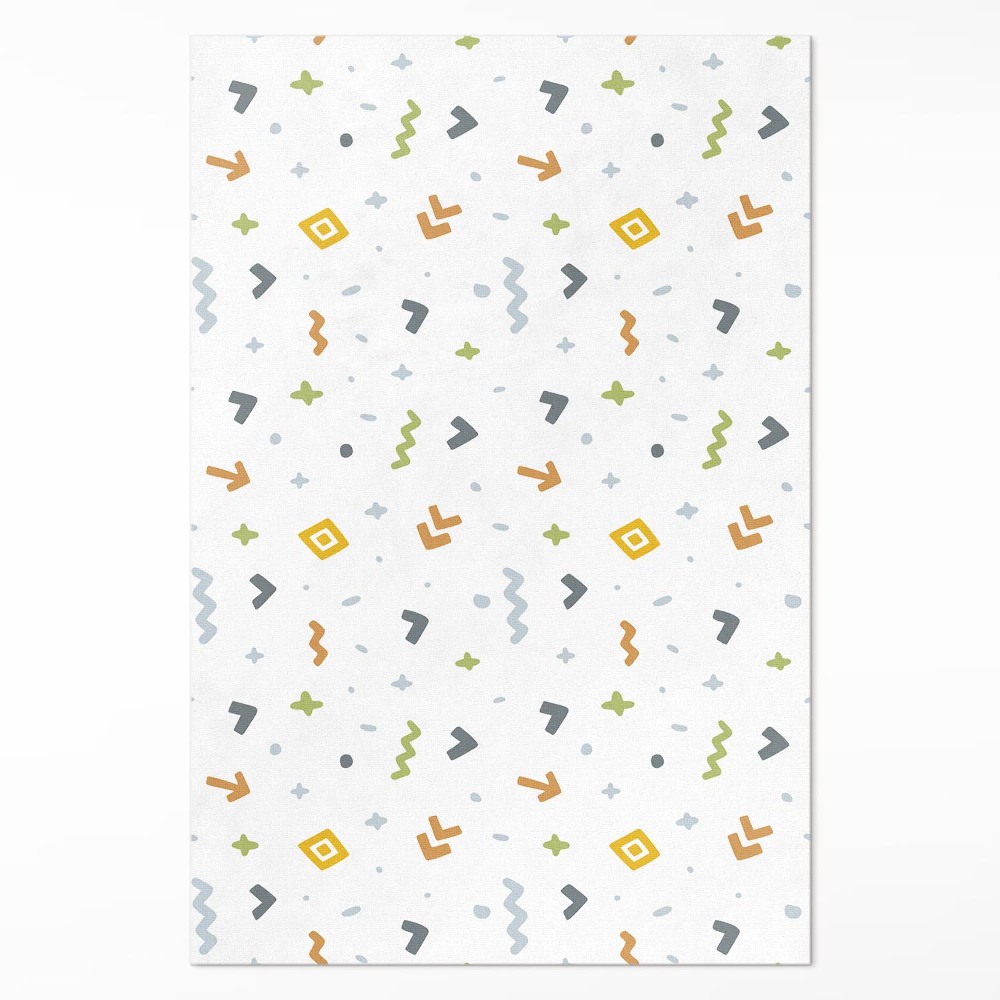 Mosható futószőnyeg Pasztell ikonok és formák boho stílusban