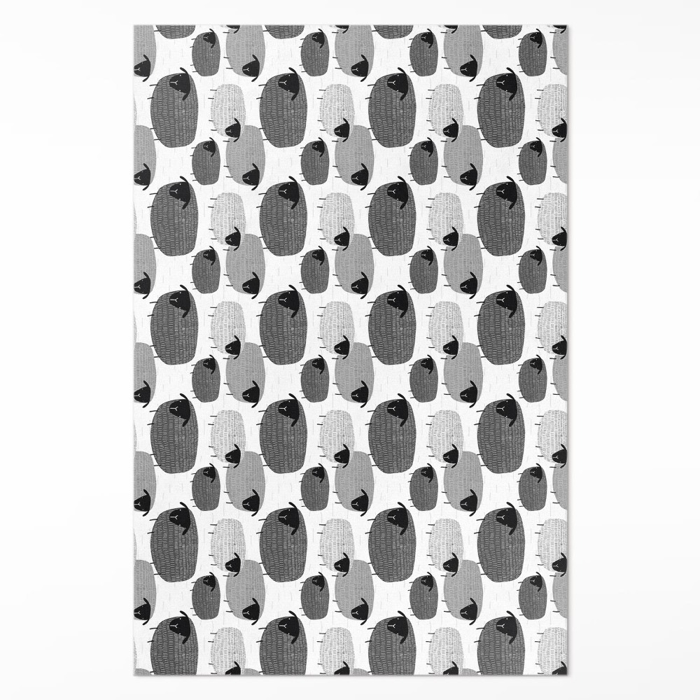 Mosható futószőnyeg Festett juhok szabályos mintája