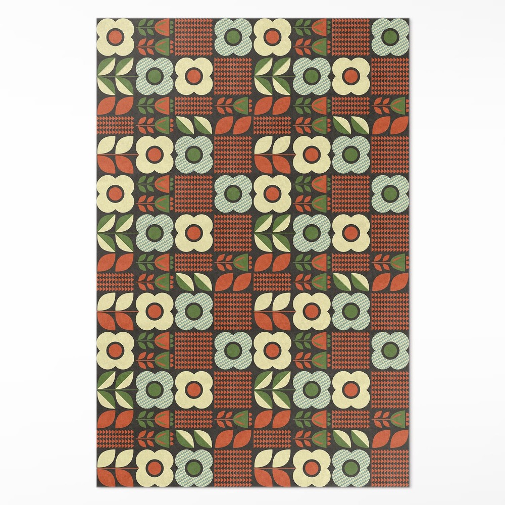 Mosható futószőnyeg Népi virágos illusztráció